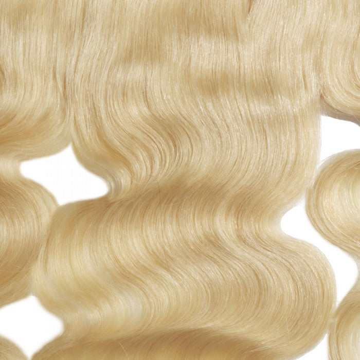 Premium #613 Blonde Body Wave Bundles with 13×4 Frontal | 100% Human