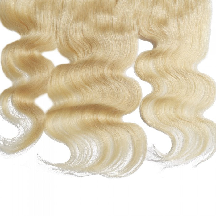 Premium #613 Blonde Body Wave Bundles with 13×4 Frontal | 100% Human