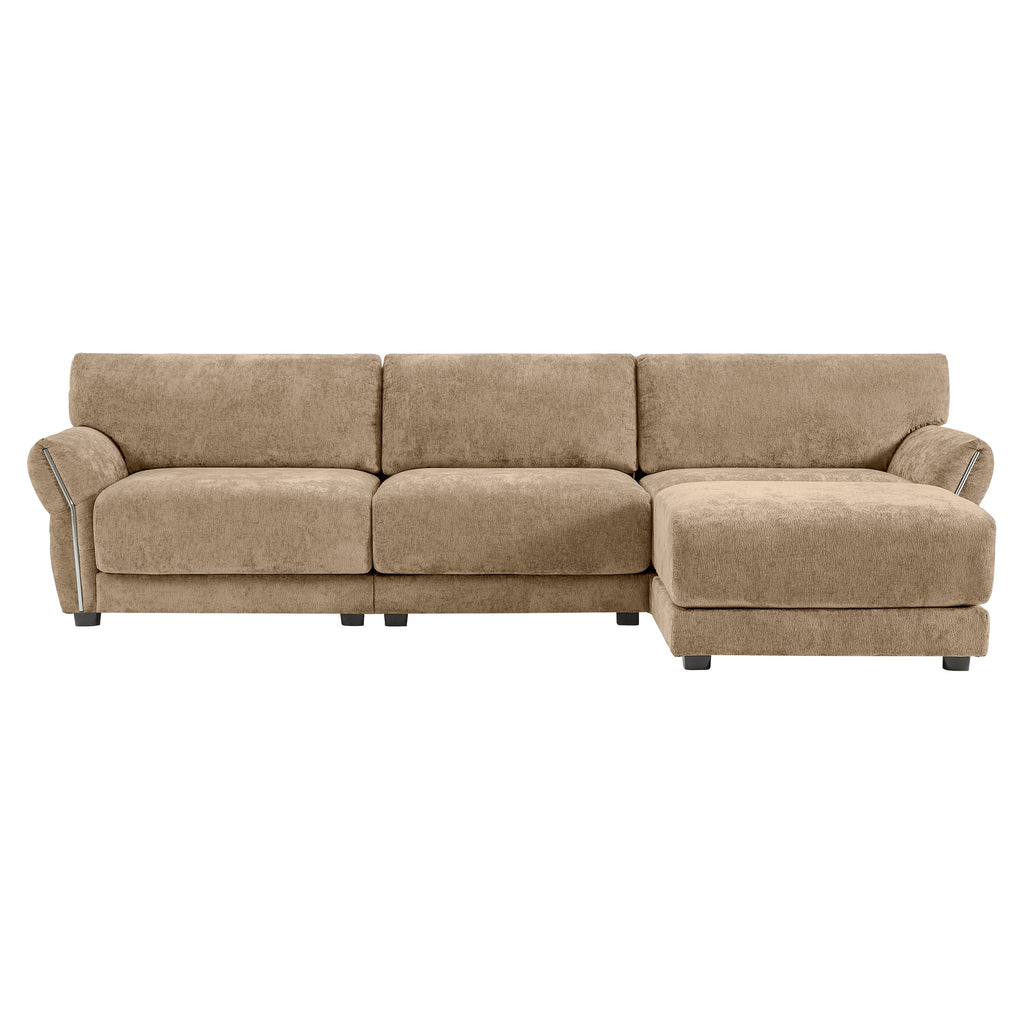 110' Modular Sectional Sofa, L-Shape with Extra-Wide Seat Cushion, USB