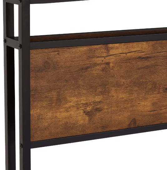 King Size Metal Platform Bed Frame With Wooden Headboard And Footboard