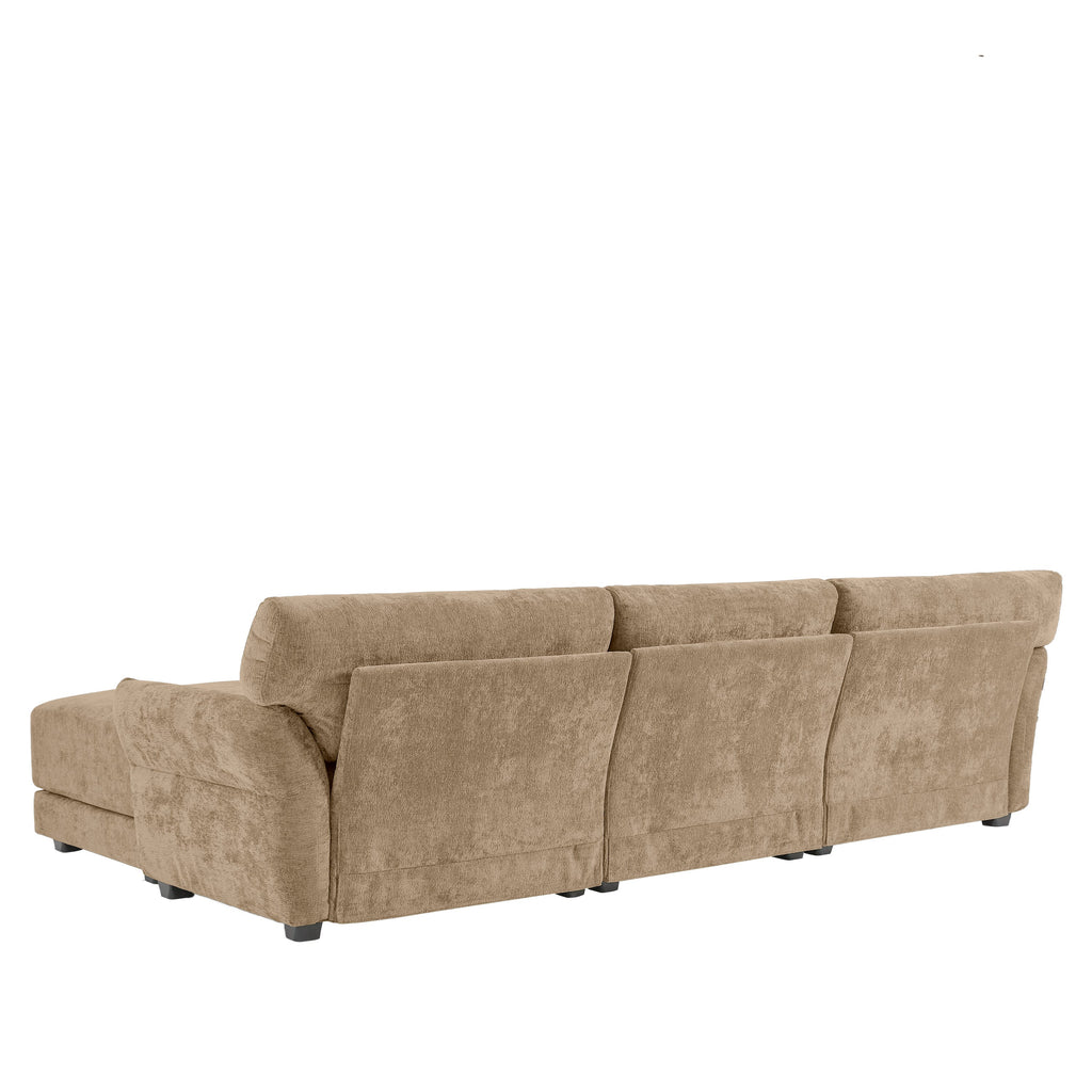 110' Modular Sectional Sofa, L-Shape with Extra-Wide Seat Cushion, USB