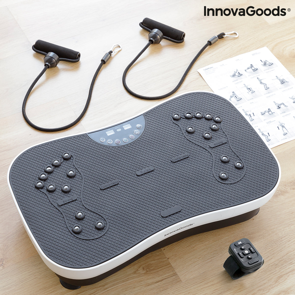 Vibration Training Plate with Accessories and Exercise Guide Vybeform