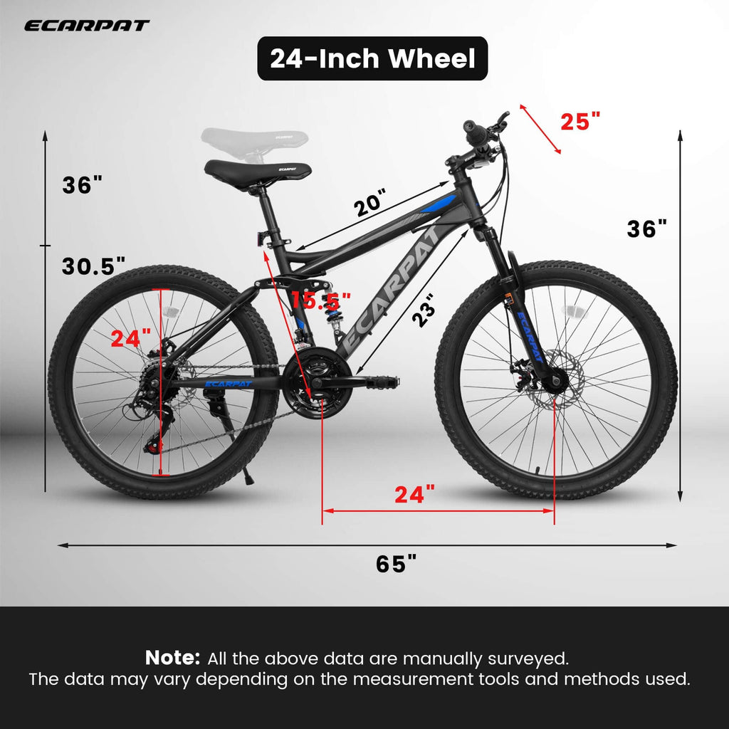 FlexRide™ 24 – 24" MTB Bike with Disc Brakes & 21-Speed Gears