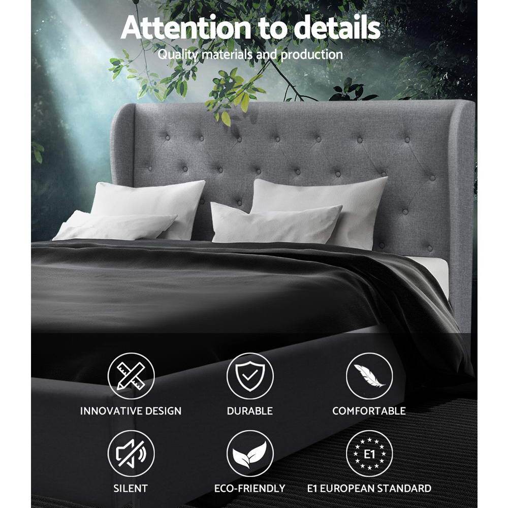 Artiss Bed Frame Queen Size Gas Lift Grey ISSA
