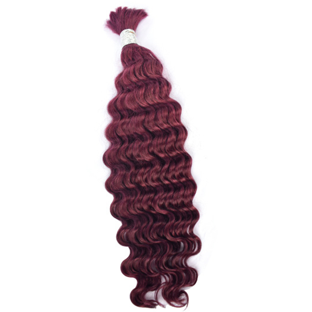 Premium Deep Wave Braiding Hair Extensions #99J Burgundy | 100% Human