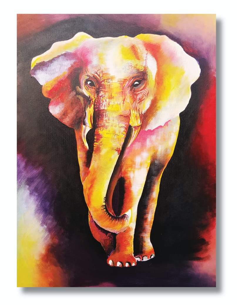 African Elephant canvas Hand paint wall decor