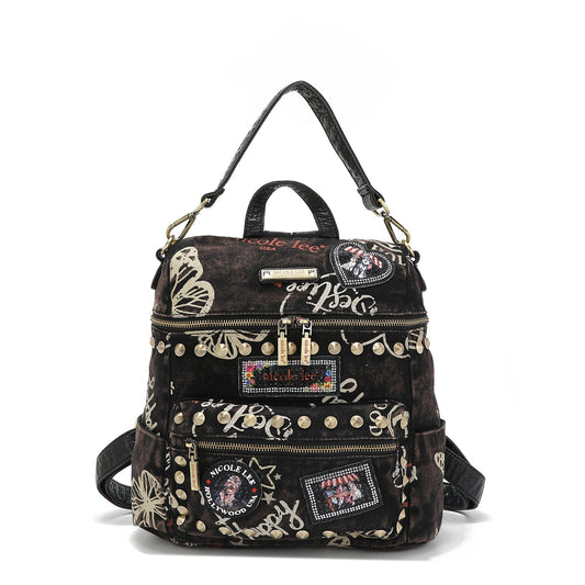 MOCHILA / BOLSO DE HOMBRO DE TELA VAQUERA MARRON-0