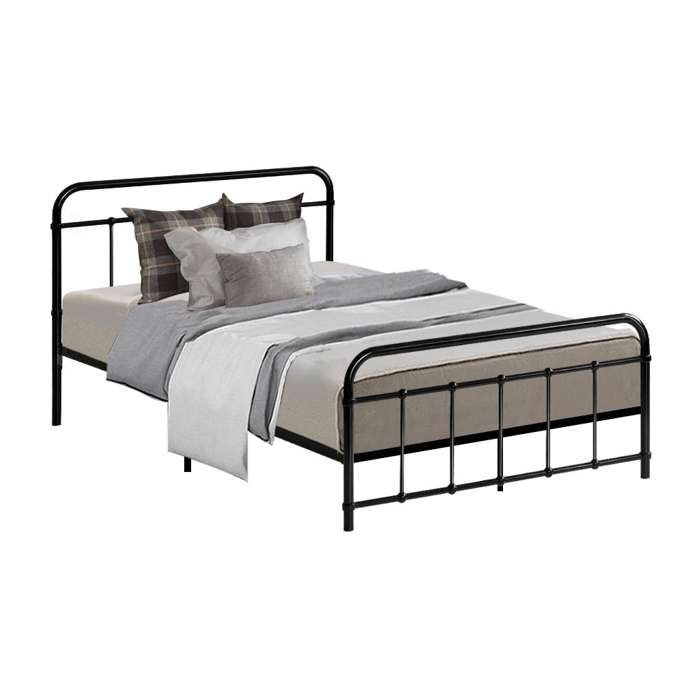 Metal Bed Frame King Single Size Platform Foundation Mattress Base Leo