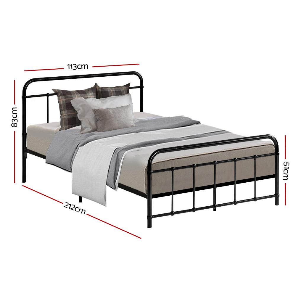 Metal Bed Frame King Single Size Platform Foundation Mattress Base Leo
