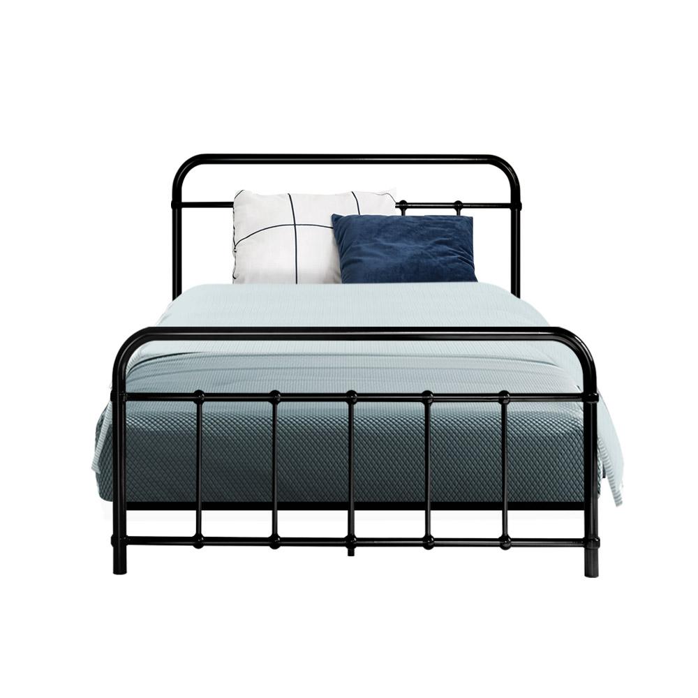 Metal Bed Frame King Single Size Platform Foundation Mattress Base Leo