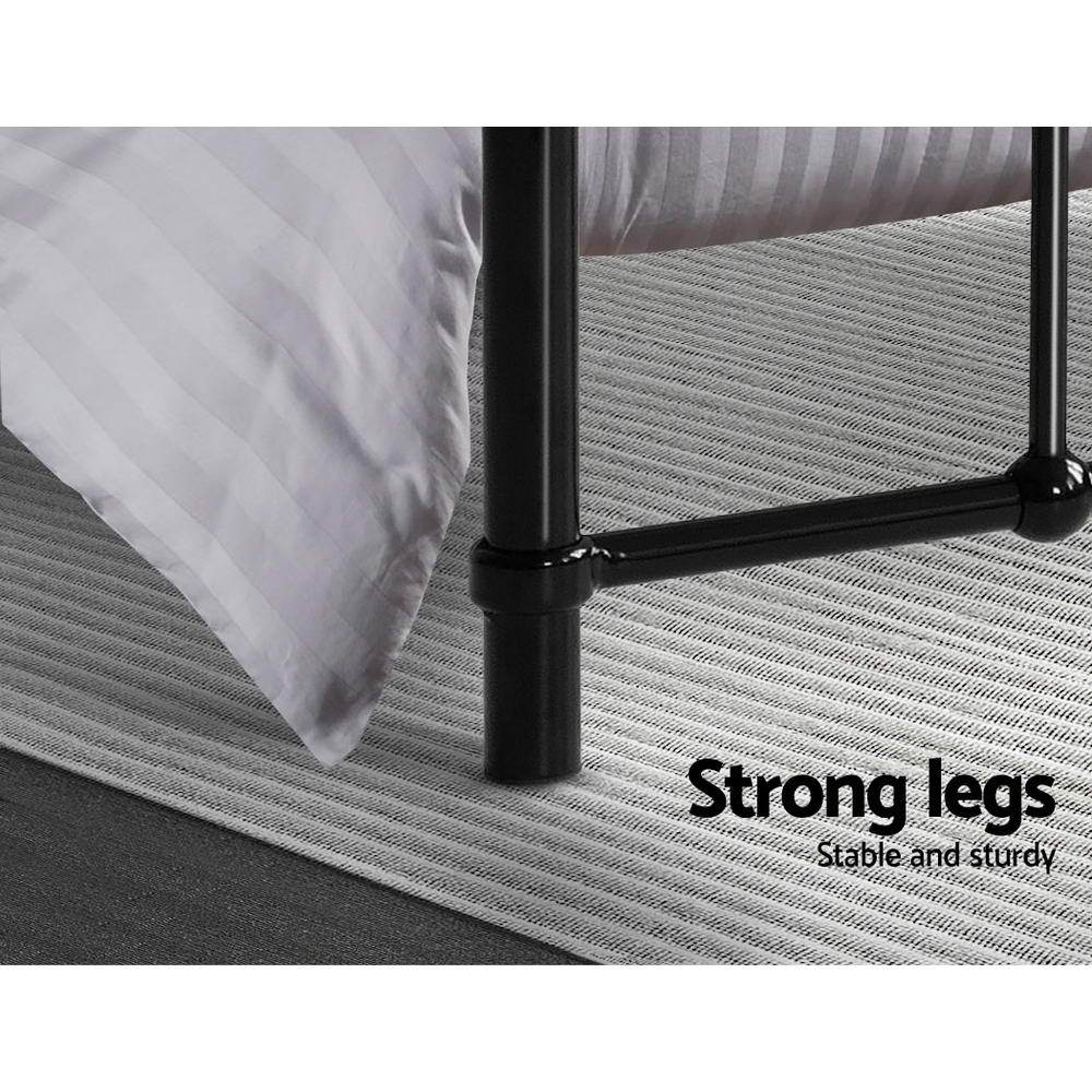 Metal Bed Frame King Single Size Platform Foundation Mattress Base Leo