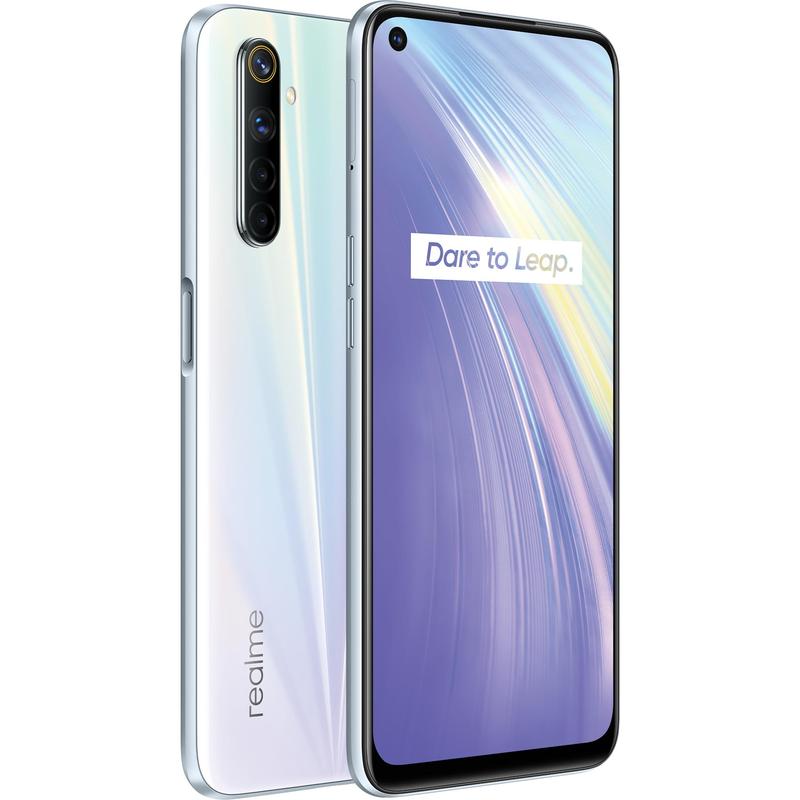 realme 6 Comet White 6.5' fullscreen display, 64MP AI Quad camera,