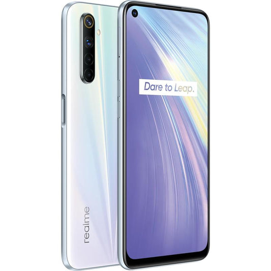 realme 6 Comet White 6.5' fullscreen display, 64MP AI Quad camera,