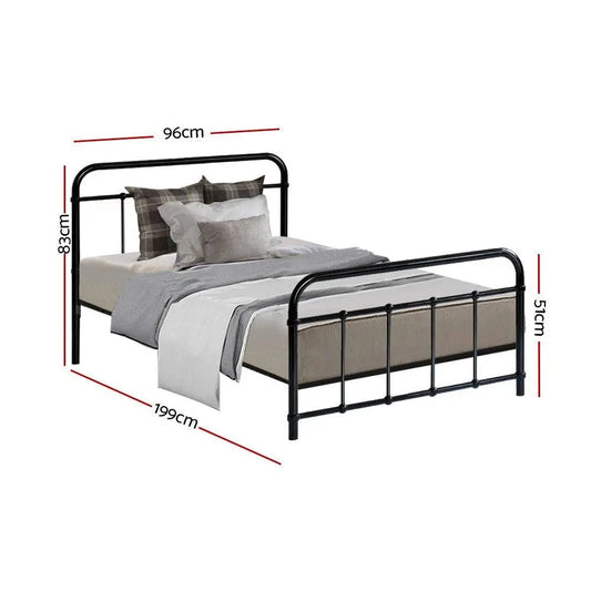 Metal Bed Frame Single Size Platform Foundation Mattress Base Leo