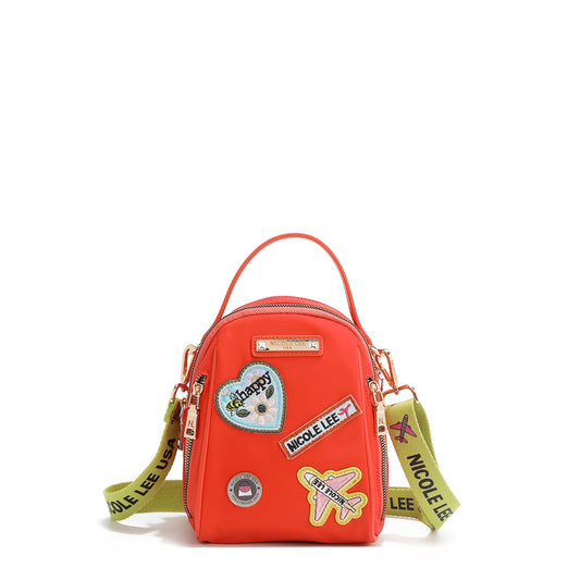 BOLSO MULTIUSOS CON PARCHES DE COLORES (Naranja)-0