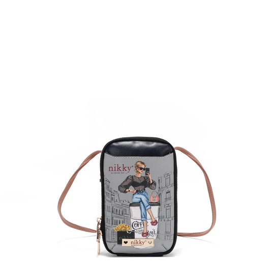 BOLSO CRUZADO CON CREMALLERA PARA TELÉFONO/CARTERA (URBAN COFFEE DREAM)-0