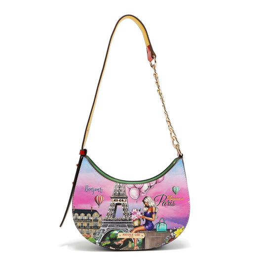 BOLSO DE HOMBRO CON CINTA MEDIA CADENA-0