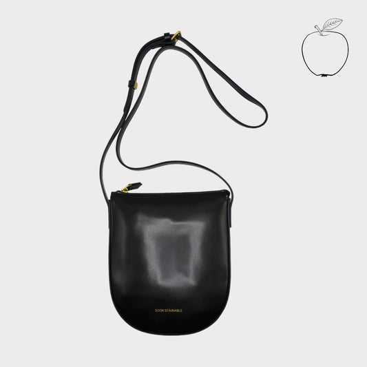 Eva - Sac bandoulière en cuir Apple noir