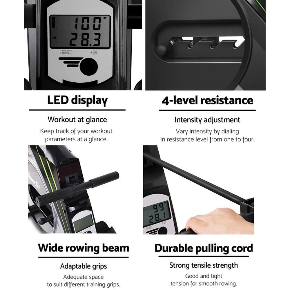 Everfit Rowing Machine Rower Elastic Rope Resistance Fitness Home