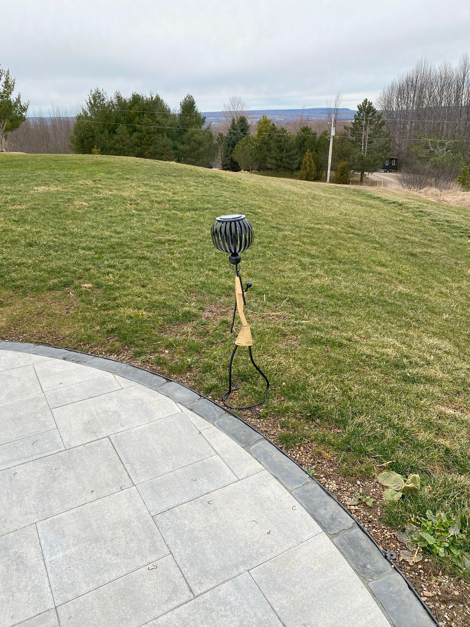 Abstract Tribal Lady Figurine Metal Sculpture On Head with Solar light