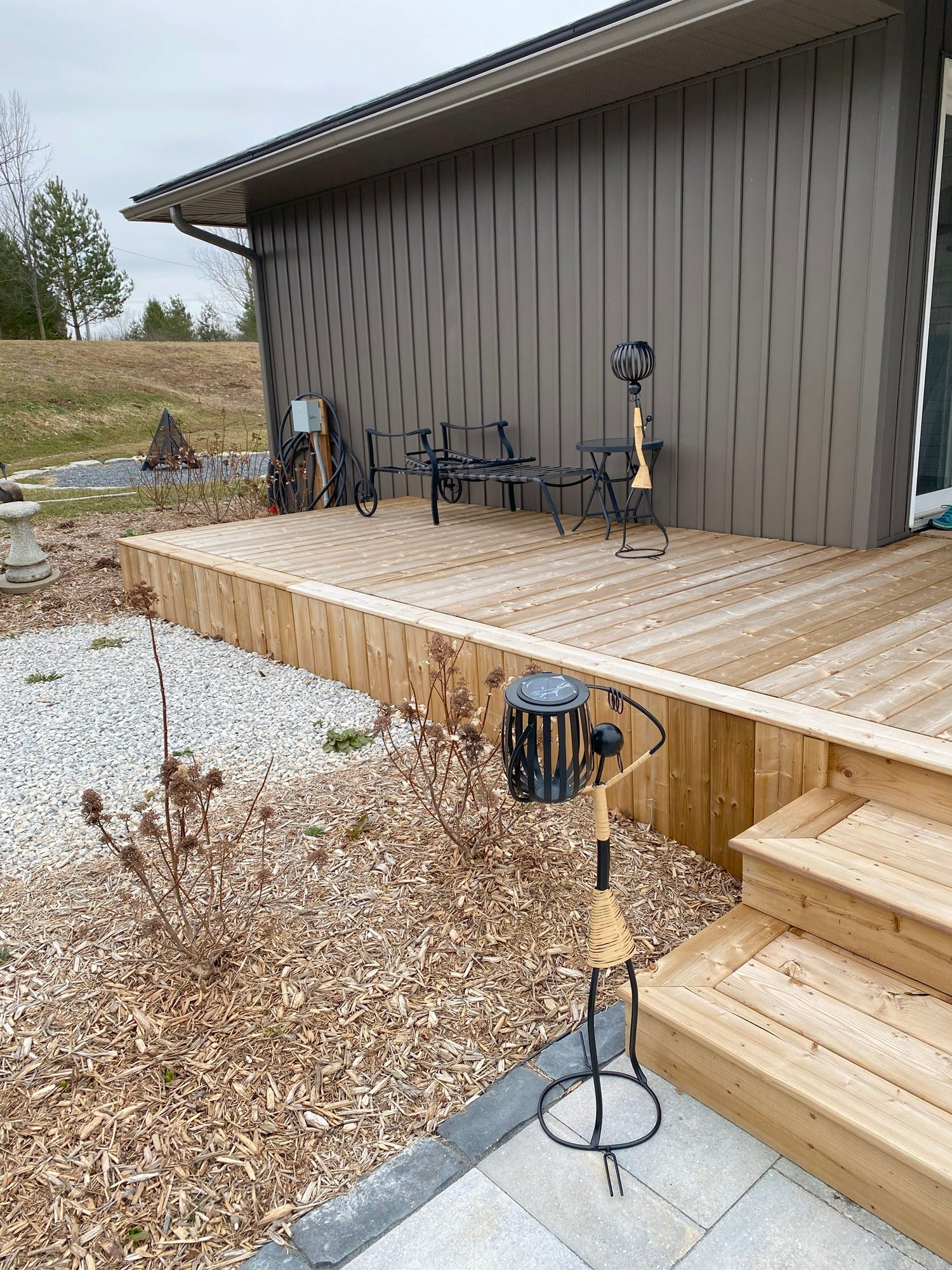 Abstract Tribal Lady Figurine Metal Sculpture On Shoulder with Solar LED light