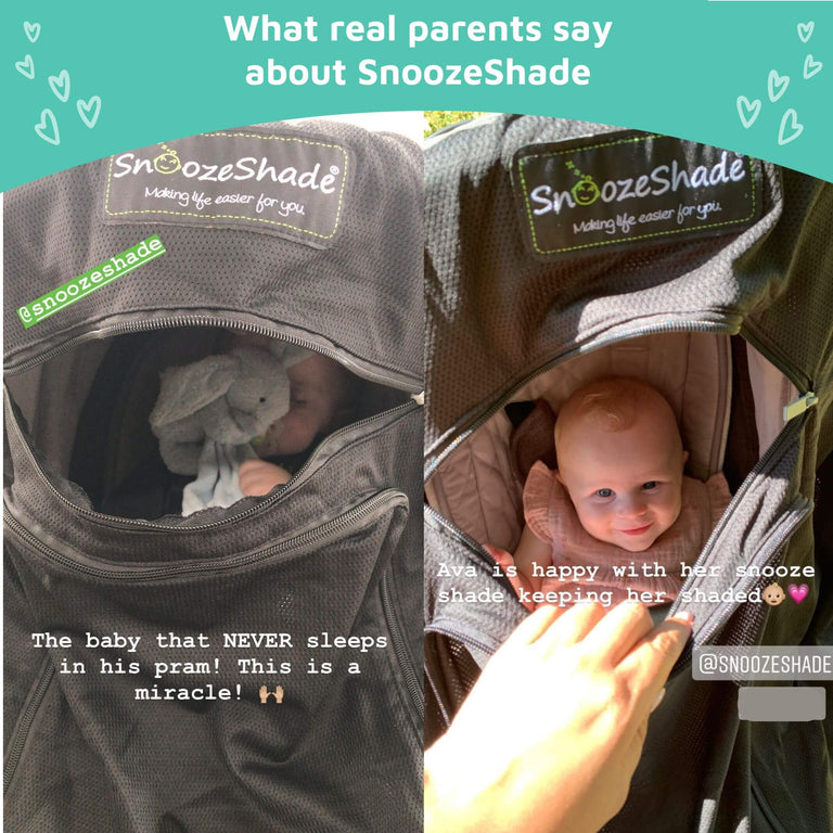 SnoozeShade Plus Extra (6m+) Universal Pushchair & Buggy Sunshade Blocks 99% of UV & Aids Baby Naps