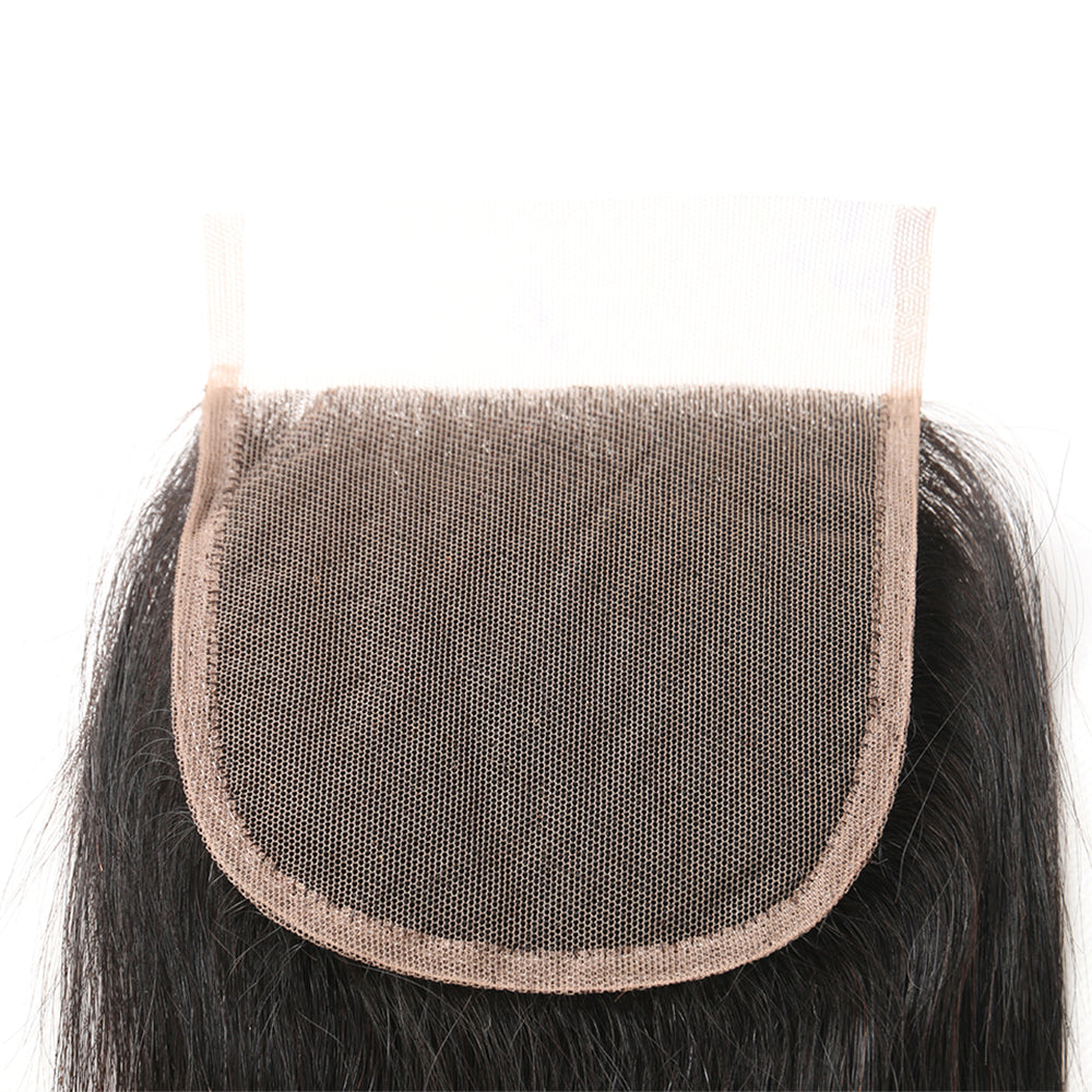 Premium #1B Natural Black Straight Bundles with 4×4 Lace Closure |