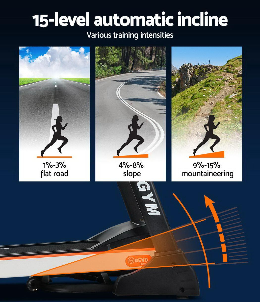 Everfit Treadmill Electric Auto Level Incline Home Gym Fitness