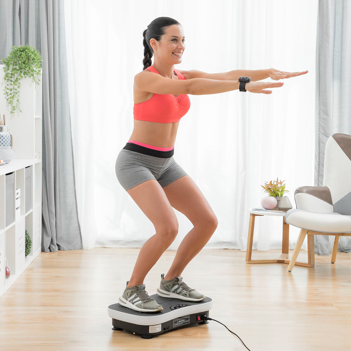 Vibration Training Plate with Accessories and Exercise Guide Vybeform
