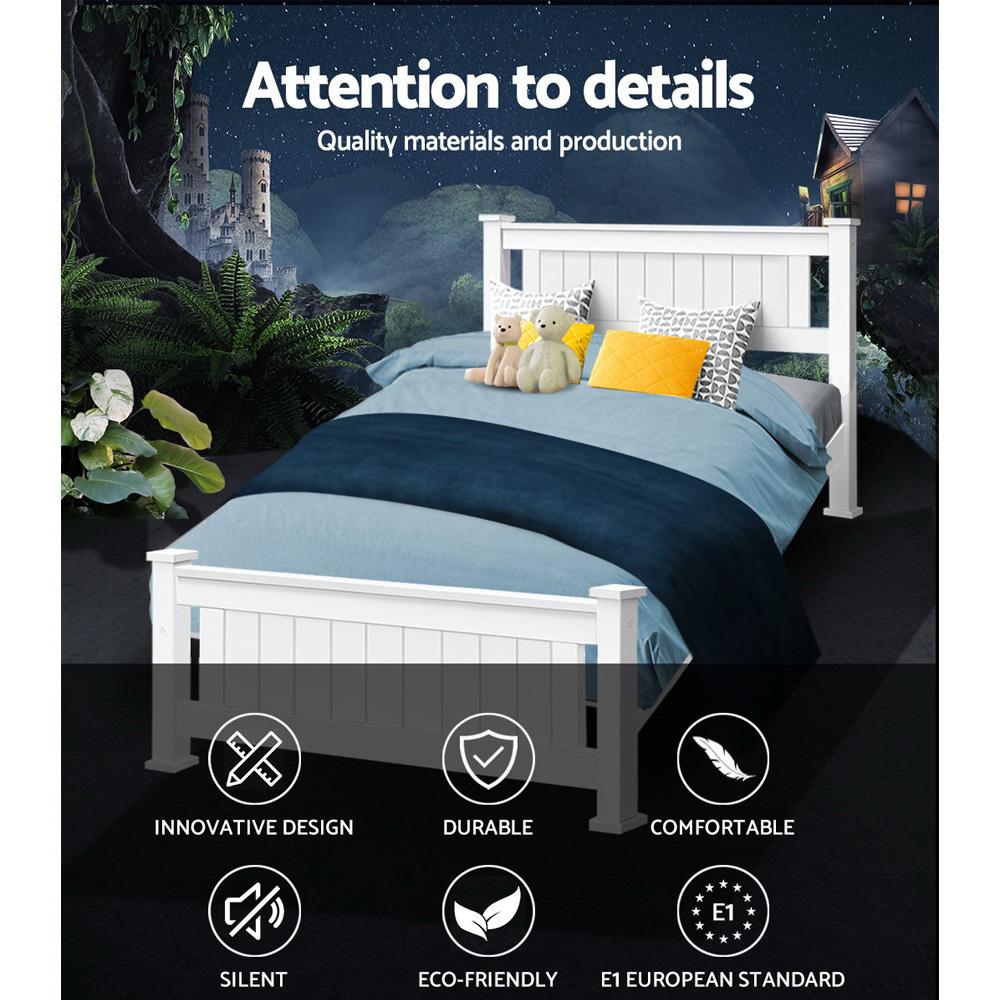 Metal Bed Frame King Single Size Platform Foundation Mattress Base Leo