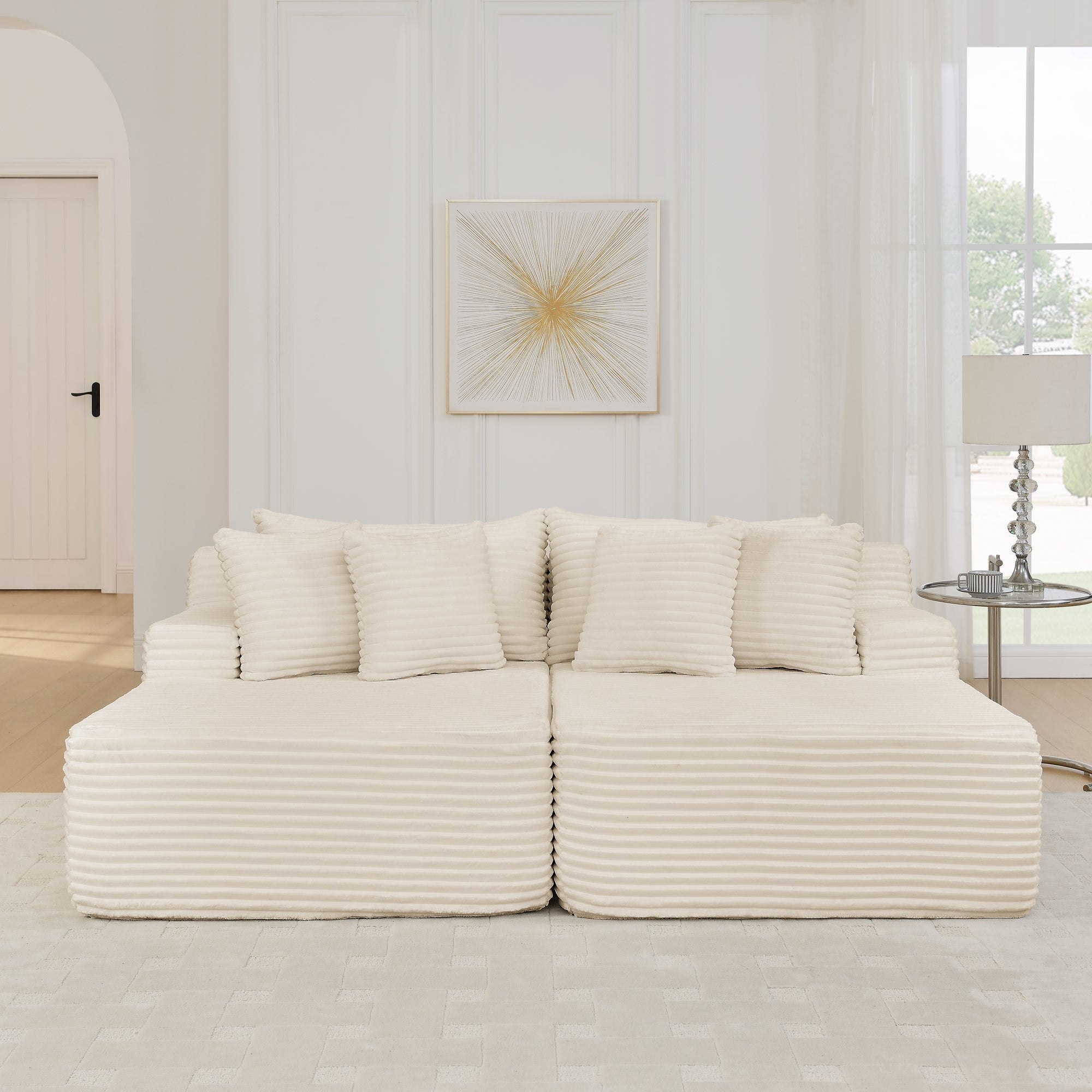 Two-seater lazy sofa lounge chair,Compressed sofa no assembly