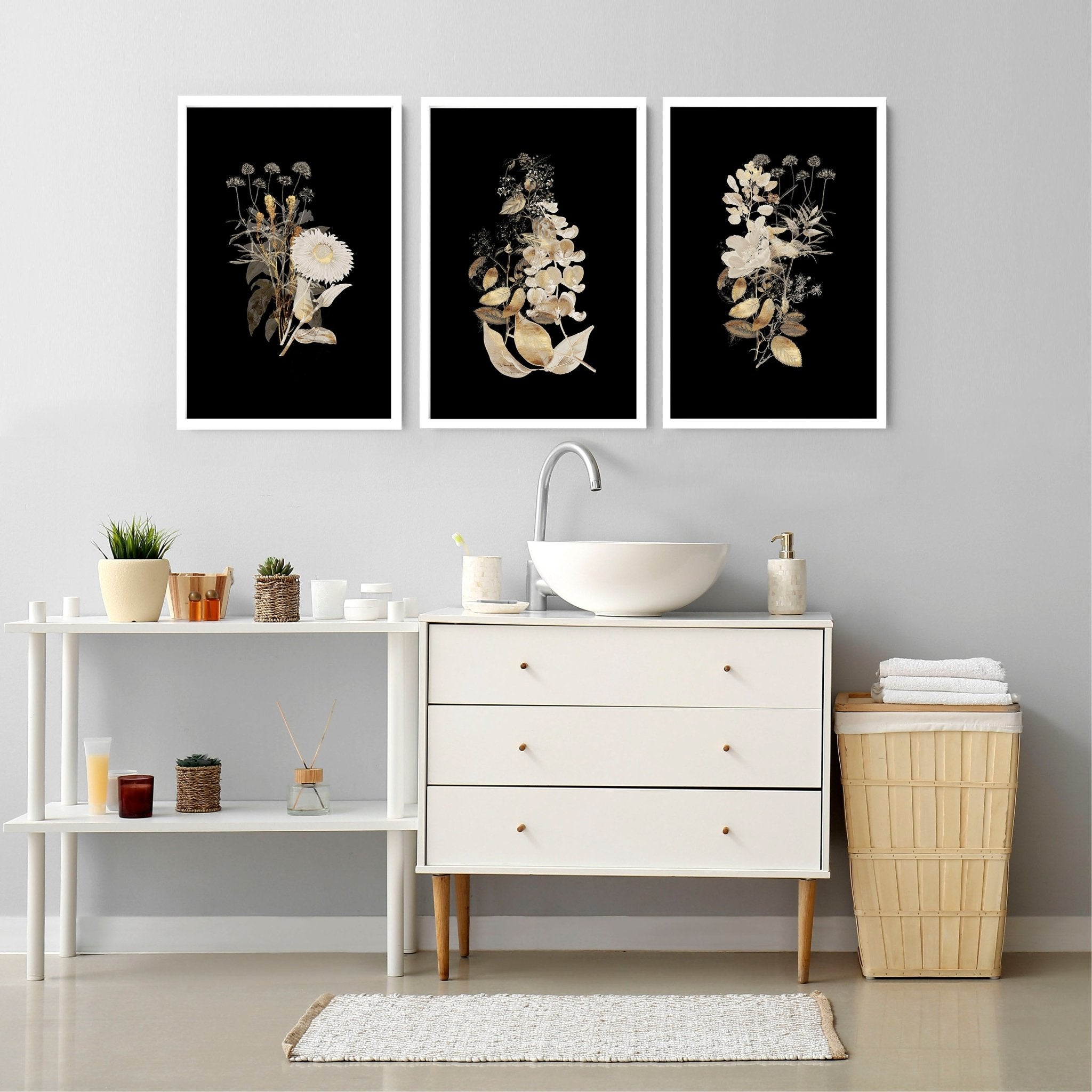 Classy bathroom wall art uk | set of 3 wall art prints