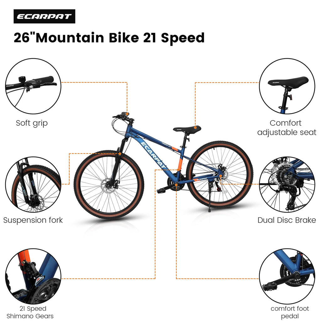 Carpat™ MTB Velocity 27 – 27.5" Aluminum Mountain Bike (21-Speed,
