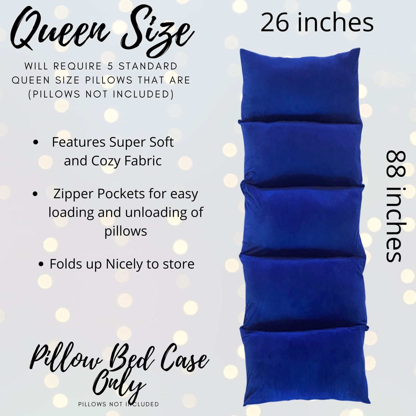 Blue Pillow Bed, kids pillow bed floor lounger case