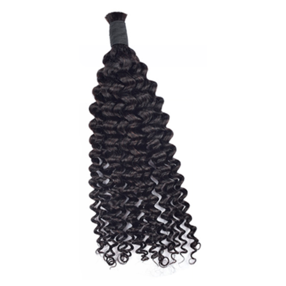 Premium Deep Curly Braiding Hair Extensions #1B Natural Black | 100%