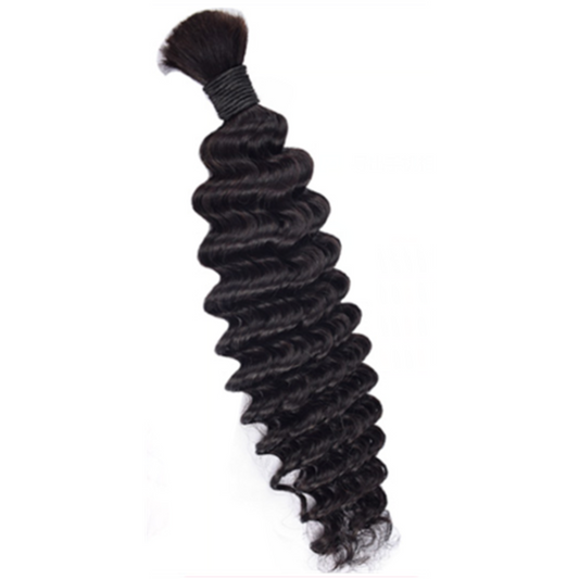 Premium Deep Wave Braiding Hair Extensions #1B Natural Black | 100%