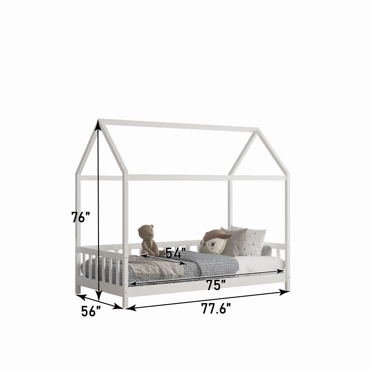 ARY MONTESSORI WHITE HOUSE BED - DOUBLE [PRE-ORDER]