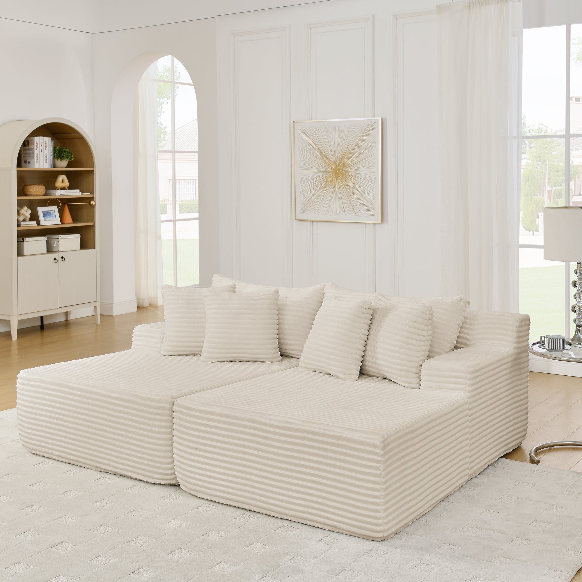 Two-seater lazy sofa lounge chair,Compressed sofa no assembly