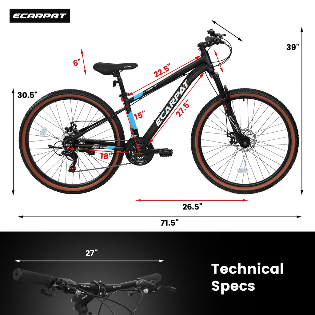 Carpat™ MTB Velocity 27 – 27.5" Aluminum Mountain Bike (21-Speed,