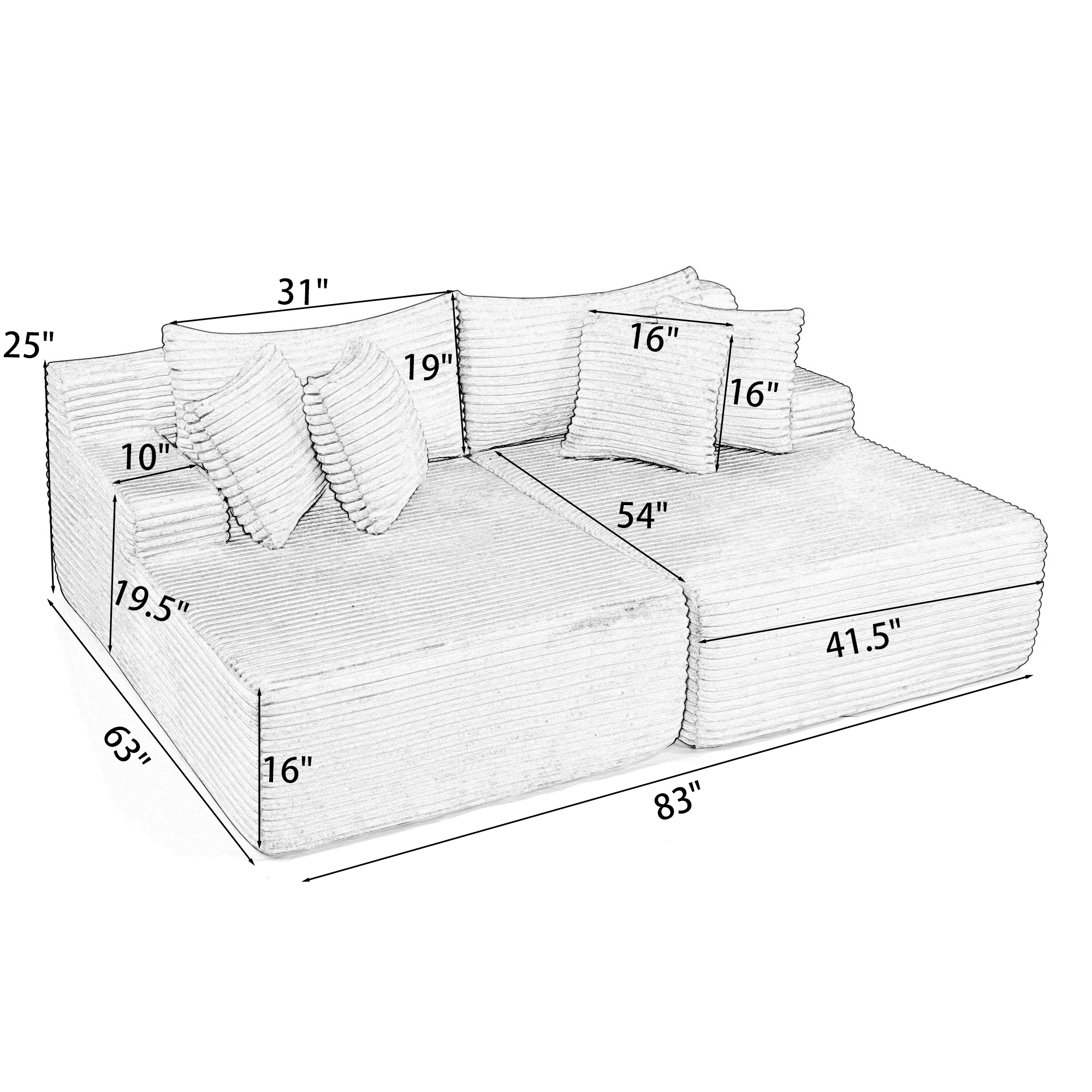 Two-seater lazy sofa lounge chair,Compressed sofa no assembly