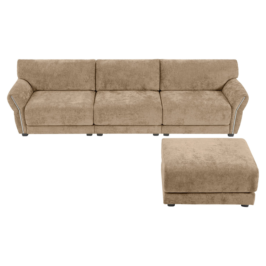 110' Modular Sectional Sofa, L-Shape with Extra-Wide Seat Cushion, USB
