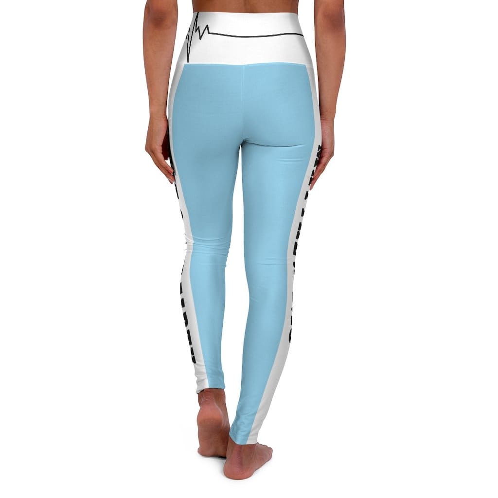 High Waisted Yoga Leggings - Light Blue Salt of the Earth Matthew 5:13