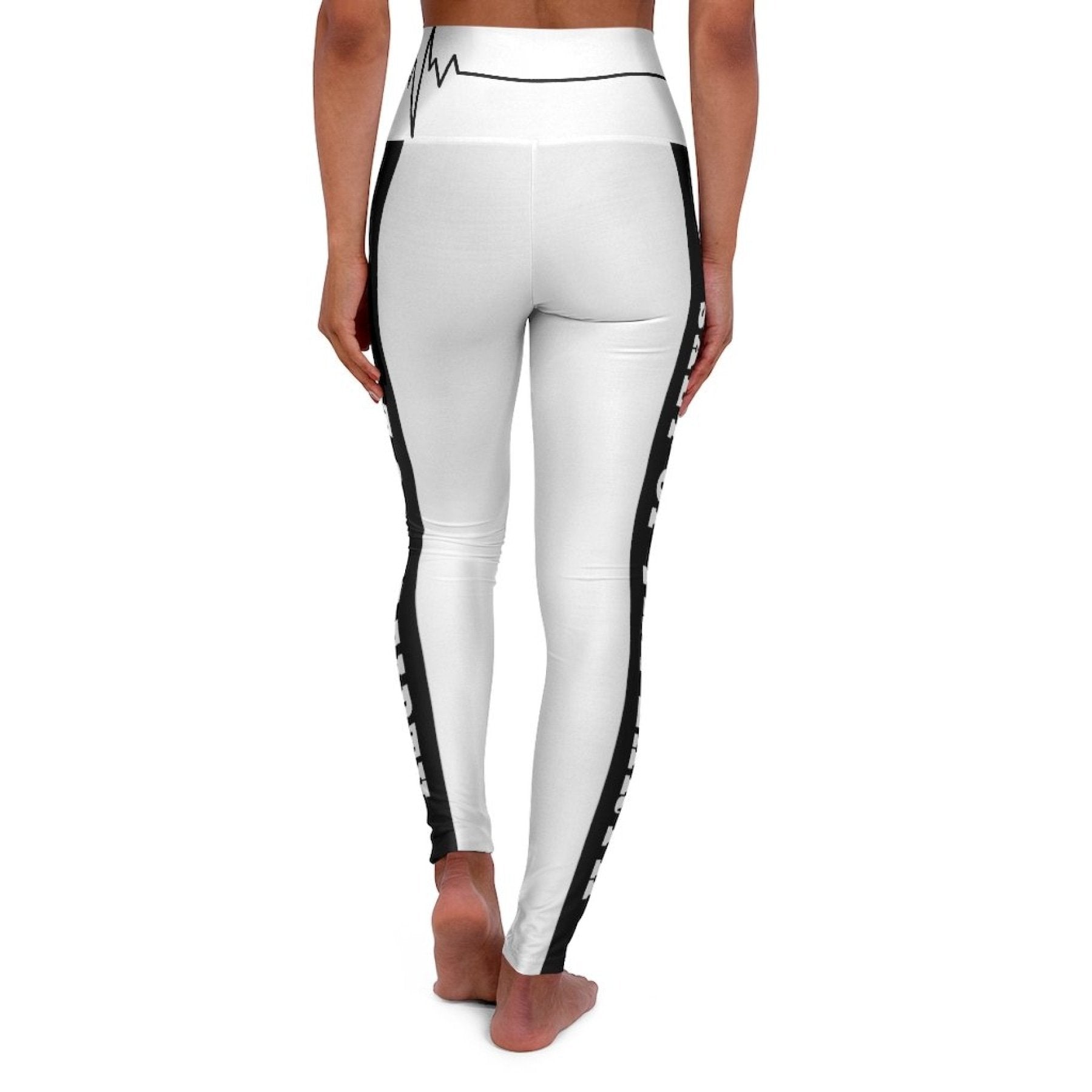 High Waisted Yoga Leggings - White and Black Salt of the Earth Beating