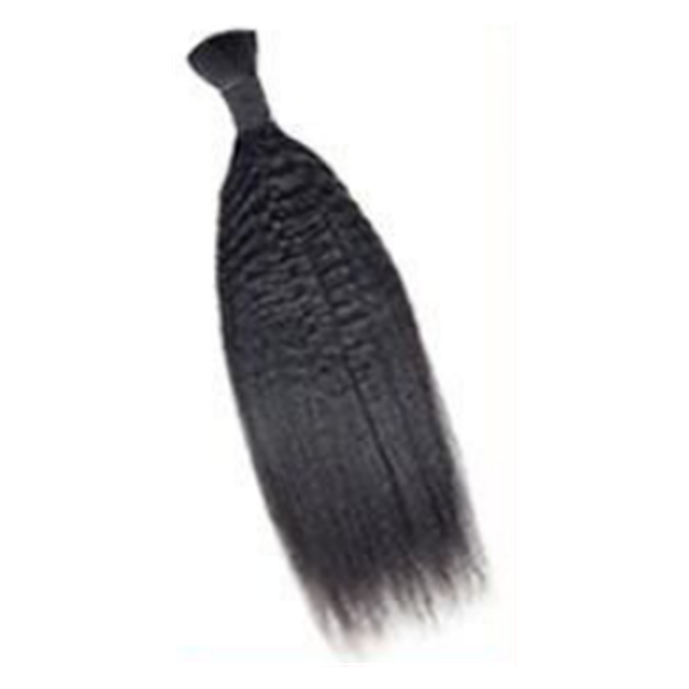 Premium Kinky Straight Braiding Hair Extensions #1B Natural Black |