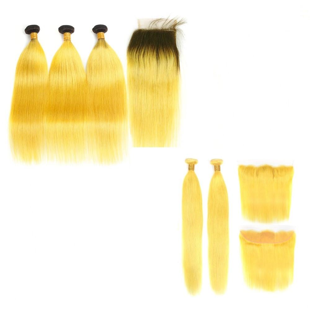 Yellow 10A Grade 1B/Yellow Straight 3/4 BUNDLES with CLOSURES & FRON - Mein ShopCerise AlfieYellow 10A Grade 1B/Yellow Straight 3/4 BUNDLES with CLOSURES & FRON