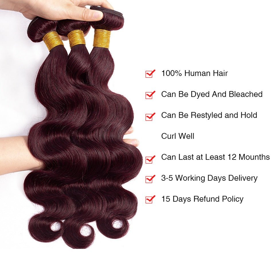 10A Grade 99J Body Wave 1B/99j BUNDLES with 4x4 CLOSURES & 13x4 FRO - Mein ShopCerise Alfie10A Grade 99J Body Wave 1B/99j BUNDLES with 4x4 CLOSURES & 13x4 FRO