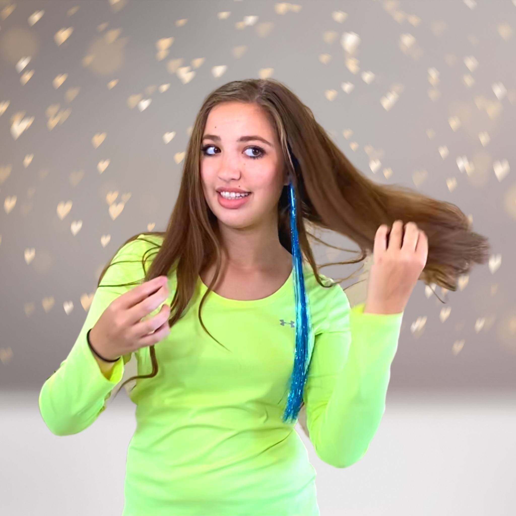 Turquoise Hologram Hair Tinsel Extension - Mein ShopAmaranth ThistleTurquoise Hologram Hair Tinsel Extension