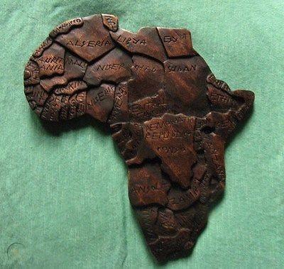 Wooden Map of Africa with countries